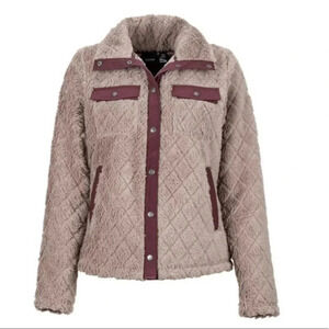 Marmot Janna Fleece Jacket Burgundy Pink Pockets Snaps Women's size Extra Small